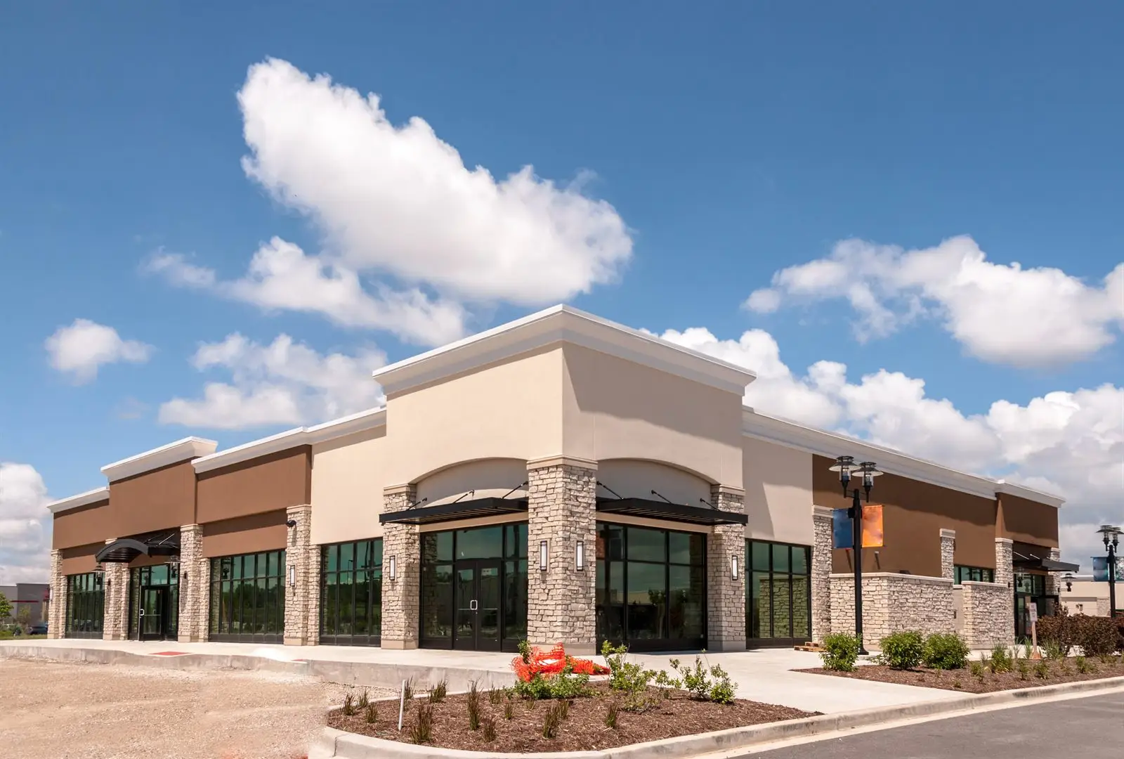 Completed commercial building exterior