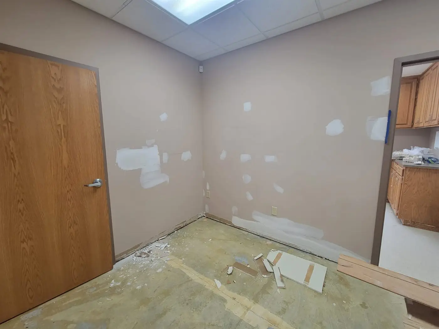 A finished room with fresh paint and natural light